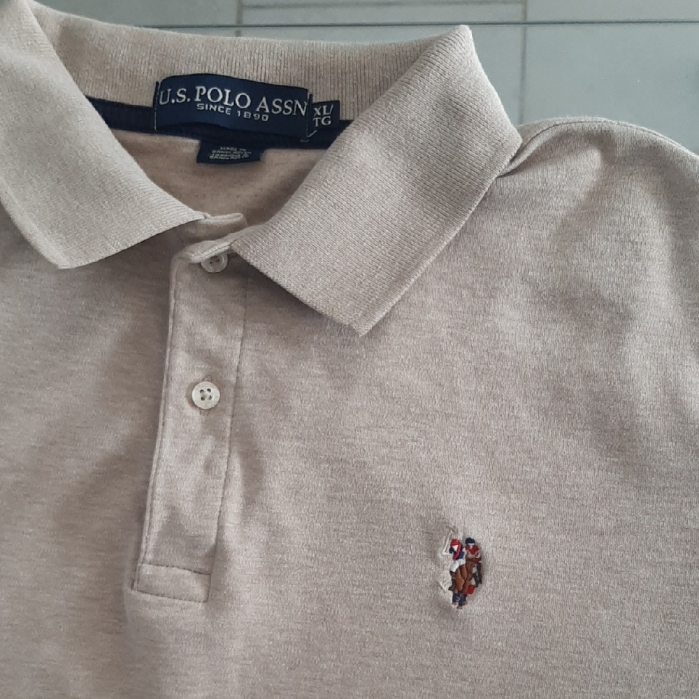 U.S.🇺🇸Polo Assn. Light Tan/Brown Polo Shirt Size XL